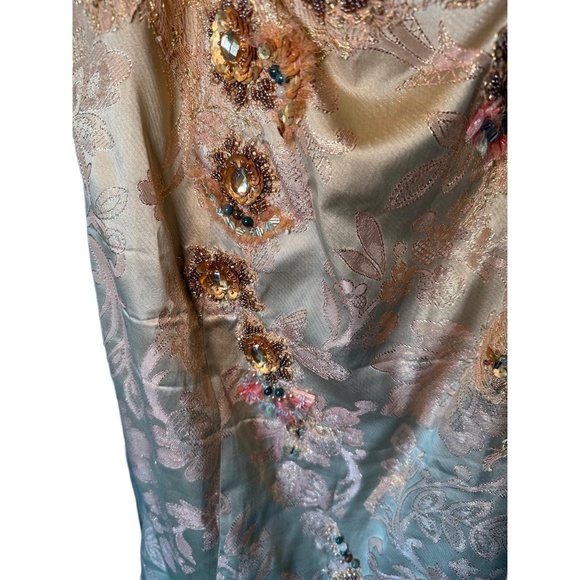 Terani Women’s Gown Champagne Gold Strapless Beaded Sweetheart Neckline size 18 - Picture 5 of 11